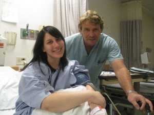 Elysia, her right arm, and Dr. James Black minutes before surgery on 11/05/09